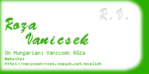 roza vanicsek business card