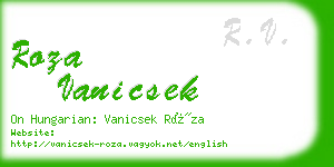 roza vanicsek business card